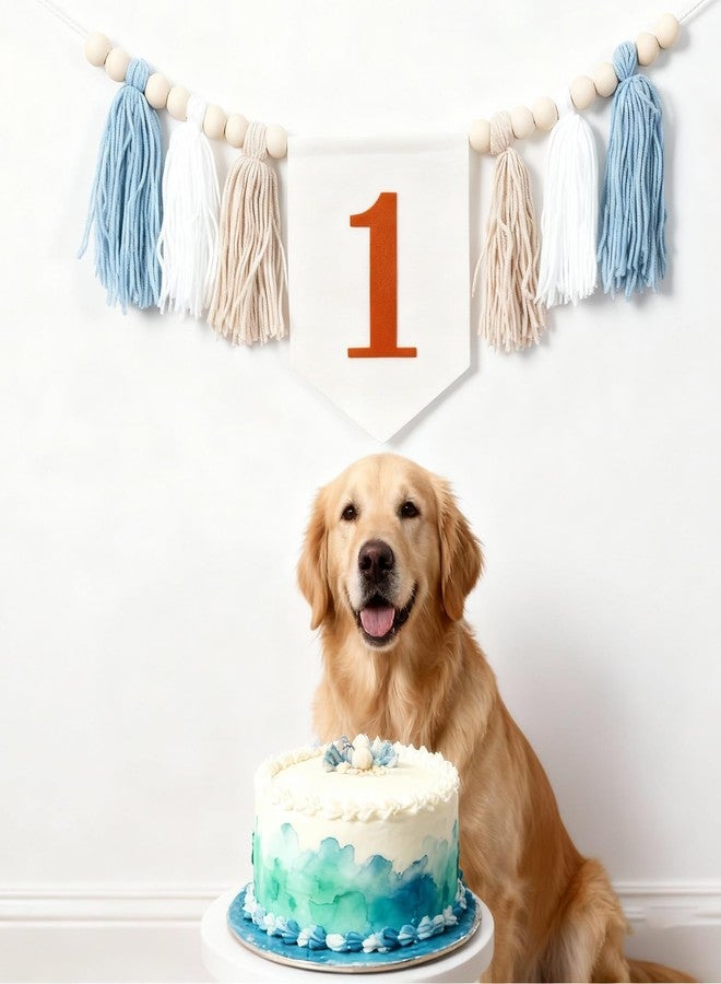 Tanice High Chair Banner for First Birthday Boy/Girl, Pre-Assembled Number One Banner with Tassels for Highchair, 1st Birthday Party Decorations - Image 5